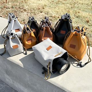  Túi Đựng Máy Ảnh Da PU Cao Cấp Kèm Dây Đeo Chéo Túi Chống Sốc Cho Máy Ảnh Mirrorless Sony A6000 Canon M50 Fujifilm XM1 