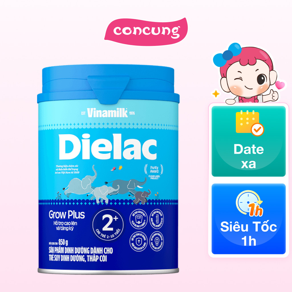 Sữa bột Dielac Grow Plus 2+, 2-10 tuổi, 850g