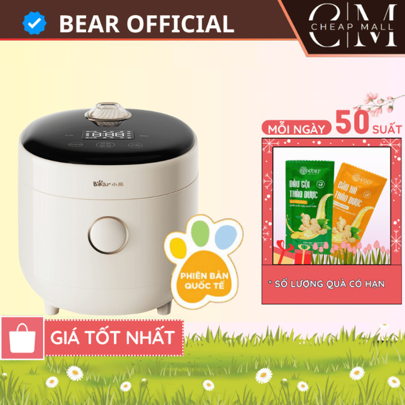[Quốc tế] Nồi cơm điện Mini 1.6L (lòng nồi, 2 người ăn) Bear DFB-C16K1 - Hàng chính hãng - CHEAP CMO