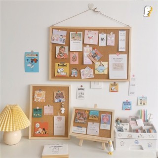 [Hàng có sẵn] Bảng ghim bần viền gỗ tự nhiên [ tặng kèm 10 đinh ghim, móc treo, sticker]