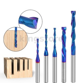 2-flute Straight Router Bits Blue Nano Coating Up-Cut Down-Cut Combin 1 / 4 "Shank Slotting Dụng cụ cắt