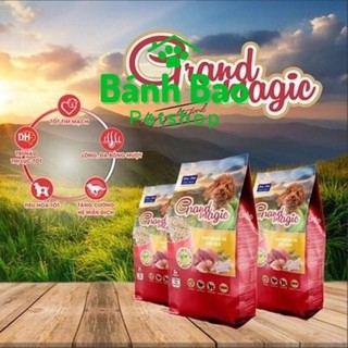 Hạt cho chó grand magic túi 1kg - vị gà, bò & hải sản - dành cho chó mọi lứa tuổi