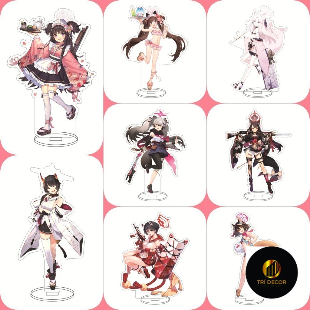 Móc Khoá, Standee, Tranh Kính Mô Hình Lắc Lư Blue Archive Kosaka Wakamo Sorasaki Hina Anime Trang Trí Bàn Học, Làm Việc