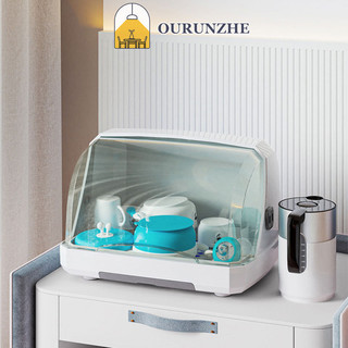 Ourunzhe Kệ ly trà thủy tinh chống bụi khay đựng cốc nước để bàn hộp đựng cốc thoát nước