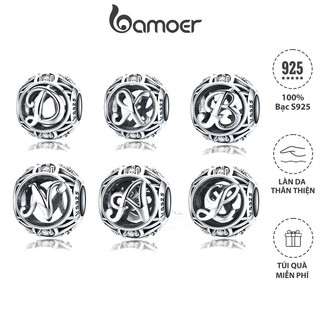 Hạt bạc 925 BAMOER chữ A ~ Z dùng làm trang sức thủ công