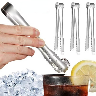 Kẹp đá bằng thép không gỉ Mini / Cà phê Đường viên Kẹp nhỏ / Kẹp thịt BBQ BBQ Bánh mì kẹp thức ăn / Dụng cụ nhà bếp đa năng