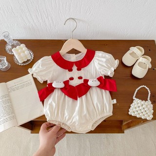 Body Đính Gấu Bông Tay Phồng Màu Trắng Cho Bé Gái Sơ Sinh 1 2 Tuổi MINTSCLOSET Quảng Châu - BS6296