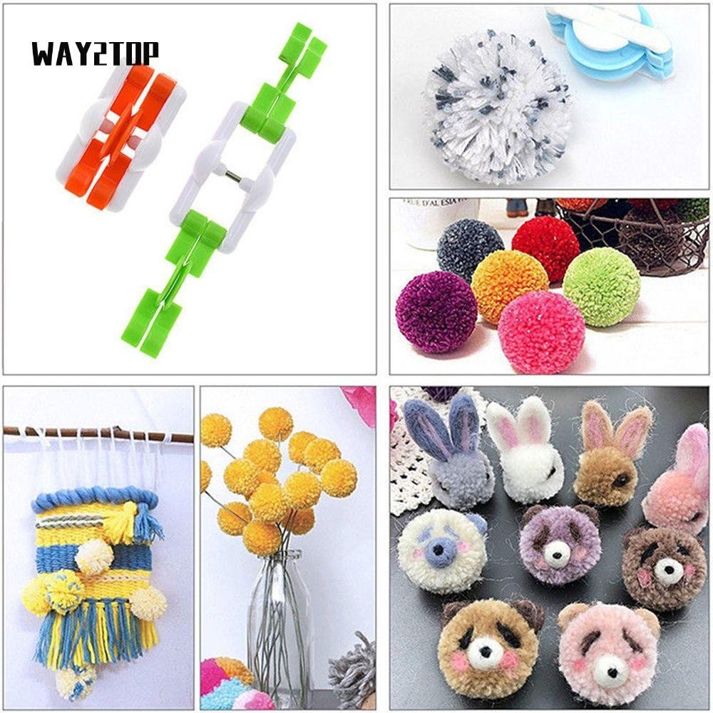 WAY2TOP 2 Cái / lốc Pompom Maker Kim Thủ Công Móc Sợi Dệt Dụng Cụ