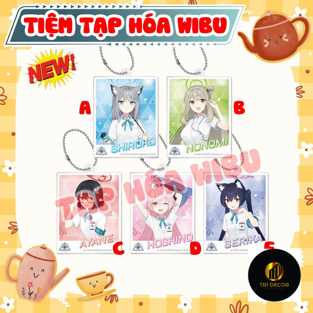 Móc Khóa Keychain Key Ring Acrylic Blue Archive Miyako Saki Toki Arisu Swimsuit Anime Manga Chibi Cu
