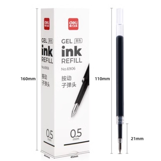 Ruột thay thê refil Deli B53R (6906)/ S221 dùng cho deli A575/A057B viết êm, trơn tru nhanh khô