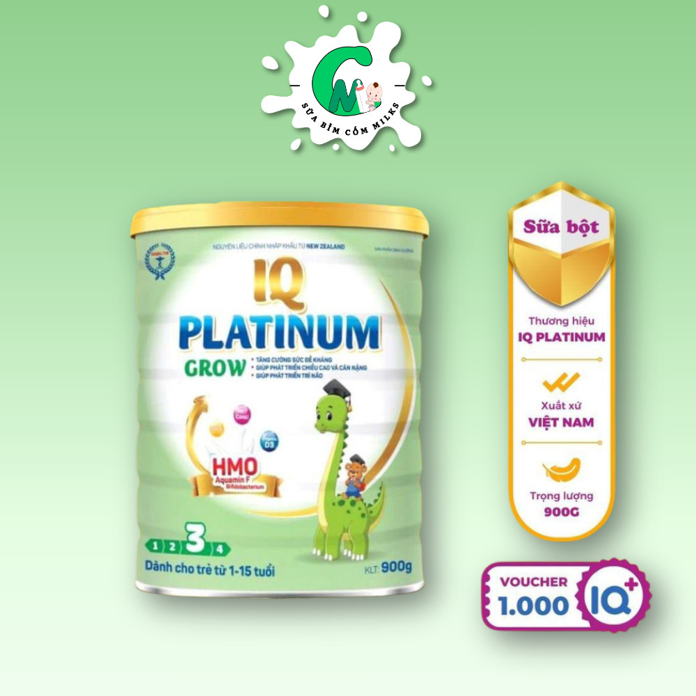 Sữa IQ Platinum Grow 900g phát triển não bộ và chiều cao - Cốm Milks