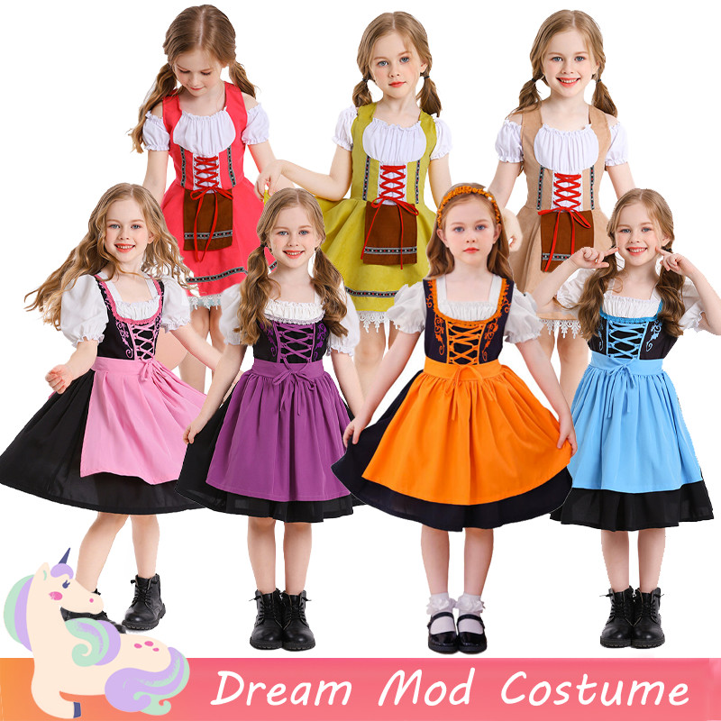 7 Màu Oktoberfest Bavarian Đức Hầu Gái Đầm Cho Trẻ Em Bé Gái Truyền Thống Lễ Hội Bia Bồi Bàn Đồng Nh