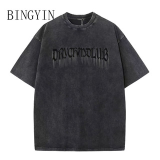 BINGYIN áo phông nam Áo Thun phông áo nam thun Áo Thun Form Rộng Ngắn Tay Unisex C98A5DM 37Z240909