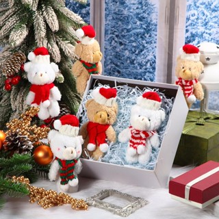  Giáng Sinh Gấu Sang Trọng Búp Bê Động Vật Dễ Thương Gấu Bông Đồ Chơi Nhồi Bông Kawaii Túi Mặt Dây Chuyền Móc Khóa Cây Giáng Sinh Mặt Dây Chuyền Cô Gái Quà Tặng 