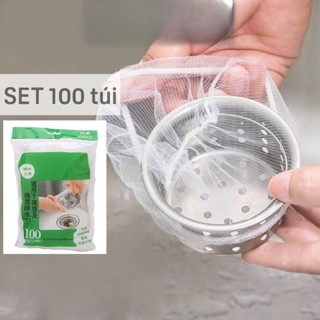 Combo 100 Túi Lọc Rác Bồn Rửa Chén Bát, Túi Lưới Lọc Rác Chậu Rửa Bát, Bọc đựng Rác Bồn Rửa Bát [SHOP RẺ HN]