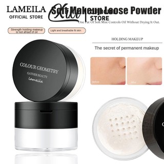 Lameila Face Loose Powder 3 Màu Siêu Nhẹ Hoàn Thiện Hoàn Hảo Bột Trang Điểm Chống Thấm Nước Mờ Tự Nhiên Mềm Kiểm Soát Dầu Thiết Lập Bột Mỹ Phẩm