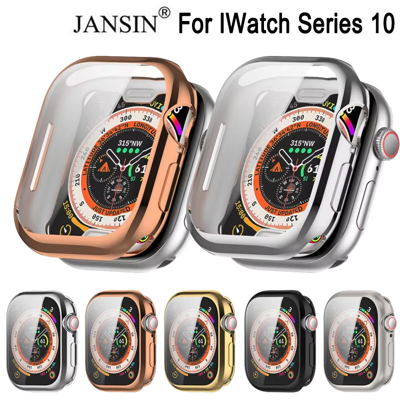 Tpu Mạ Ốp Lưng Cho iwatch Series 10 Dây Đeo Full Cản Bảo Vệ Cho iwatch S10 Phụ Kiện Bảo Vệ Màn Hình