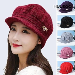 Mũ Mùa Đông Màu Trơn Thời Trang Nữ Người Cao Tuổi