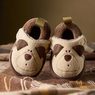 giày bông ấm Cheerful Mario cho bé giày bông Gấu Trúc nâu Thời Trang