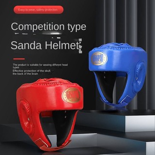 Boxing Helmet Fully Enclosed Jaw Protection Free Combat Head Protector Sets Muay Thai Monkey Face Adult and Children Fight Training Protective Gear Thick Boxing training protective equipment