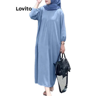 Đầm Lovito cơ bản màu trơn phong cách nhã nhặn dành cho nữ LNE47009