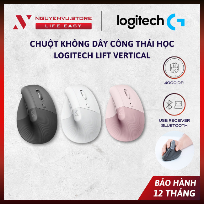 [CHÍNH HÃNG] Chuột công thái học Logitech Lift Vertical / Lift Vertical For Business - FULL VAT