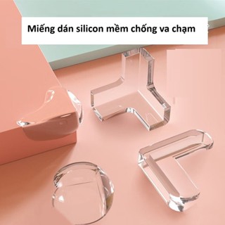 Combo 8 miếng bọc góc cạnh bàn bằng nhựa dẻo PVC bảo vệ an toàn cho trẻ em, chống va chạm, giảm tổn thương, va đập