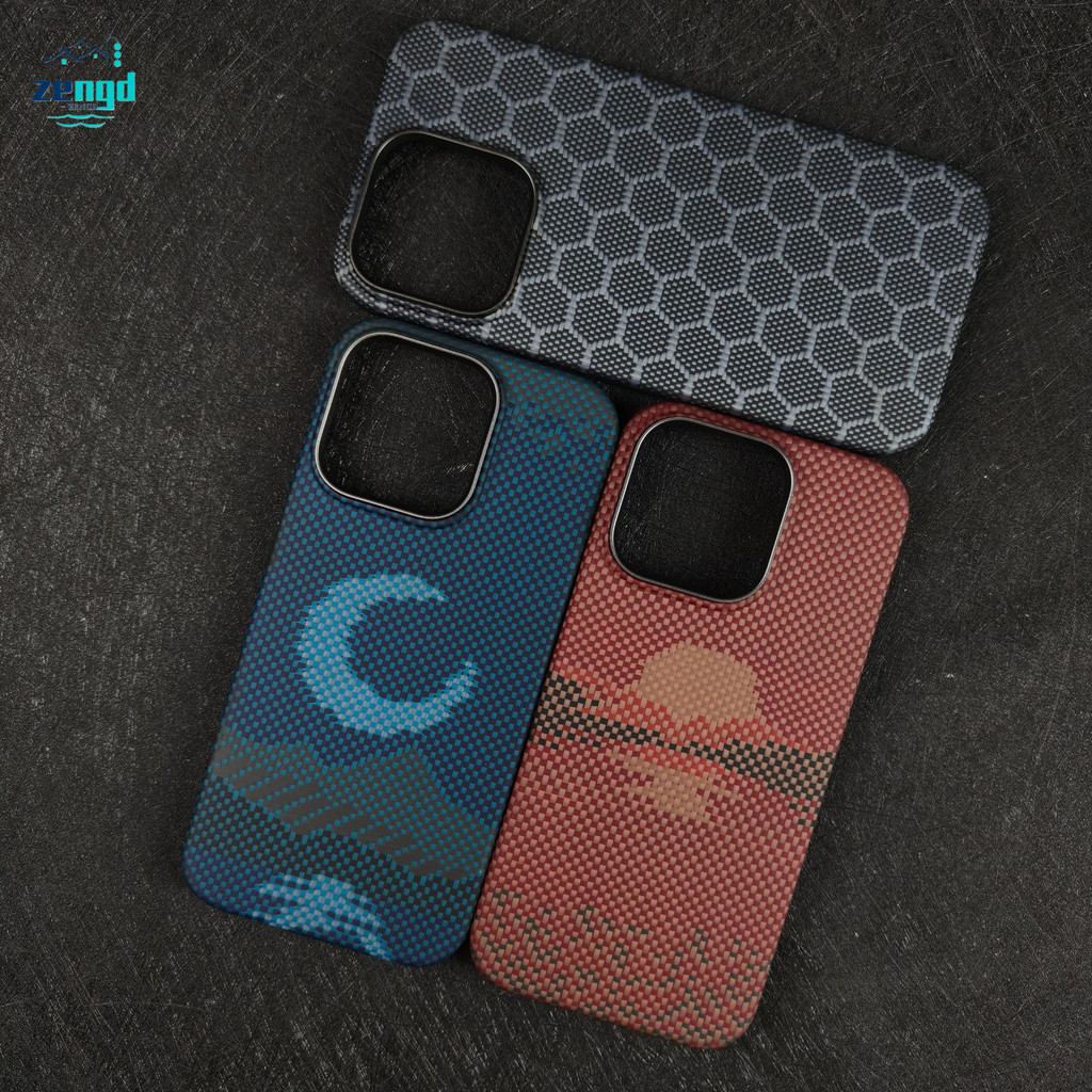 Dành cho iPhone 16 Pro / Pro Max Kevlar Fiber Flip Case - Vỏ bảo vệ chống sốc siêu mỏng Thiết kế sợi