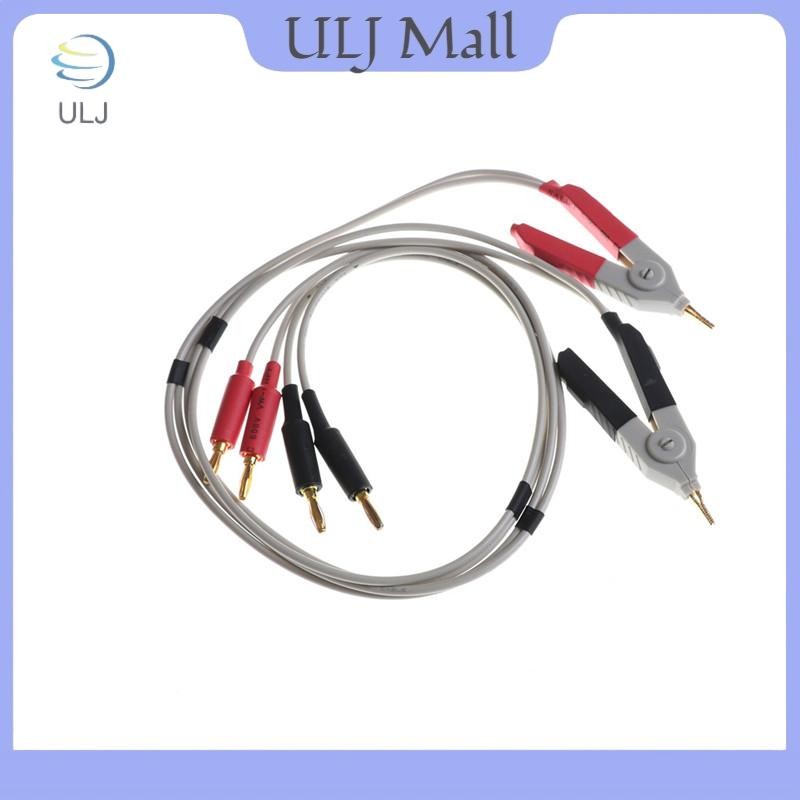 ULJ 2x LCR Meter Kẹp điện trở thấp dẫn chuối cắm cho thiết bị đầu cuối thử nghiệm Kelvin.