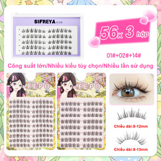 65k / 3 Lông Mi Không Trọng Lượng Có Thể Tái Sử Dụng 10 Hàng 10-13mm Hộp Lông Mi Giả Mịn