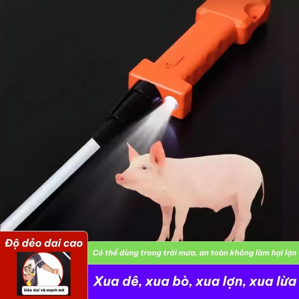Dụng Cụ Lùa Gia Súc Bằng Điện Thông Minh | Chuyên Dụng Xua Heo Bò Dê An Toàn Có Đèn Chiếu