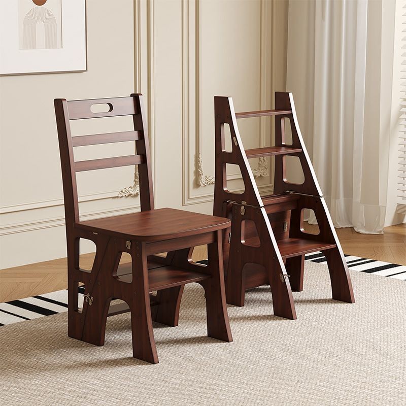 Ghế đẩu gỗ cứng gấp gọn, thang đa năng sáng tạo, thang leo, thay giày hai trong một, ghế đẩu cho trẻ