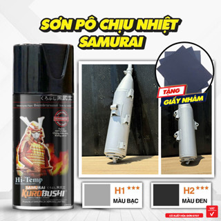 Sơn chịu nhiệt Samurai H1 màu bạc nhám 300ml - Sơn pô như zin  sơn chống cháy 600*C, 1 chai sơn từ 1-2 pô xe máy, ô tô