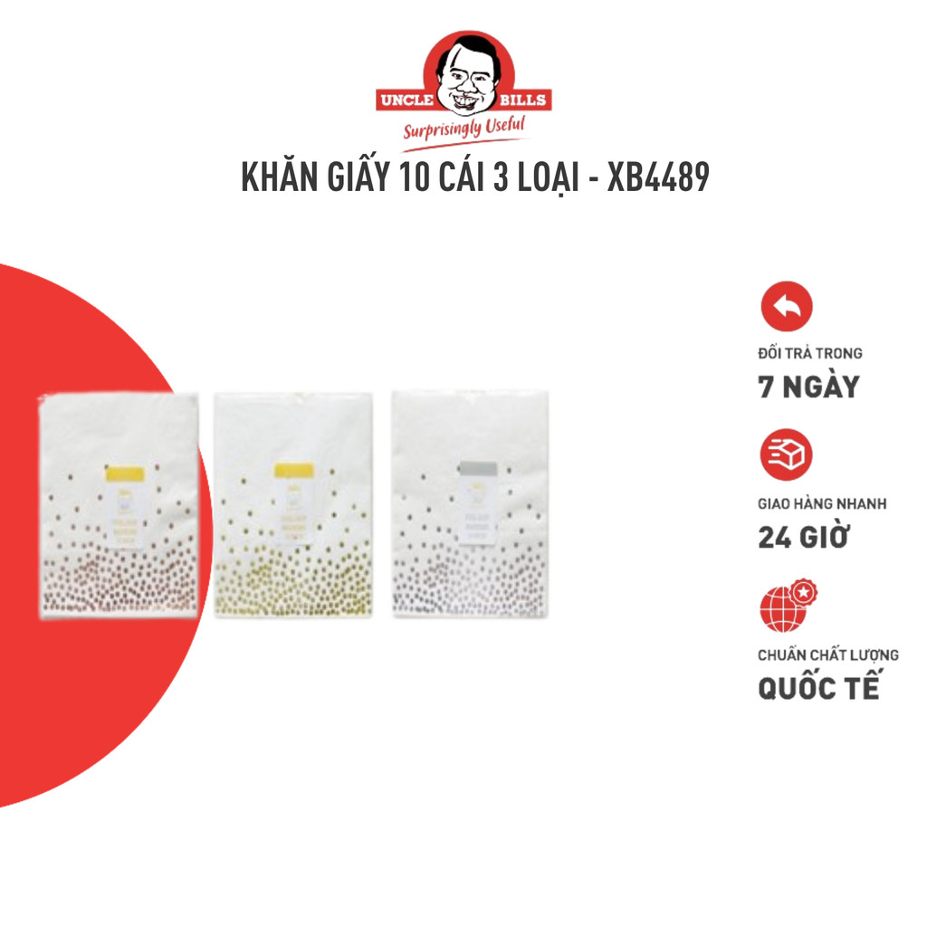 Khăn Giấy Trang Trí Giáng Sinh 10 Cái 3 Loại UNCLE BILLS XB4489 - Hàng Chính Hãng UNCLE BILLS