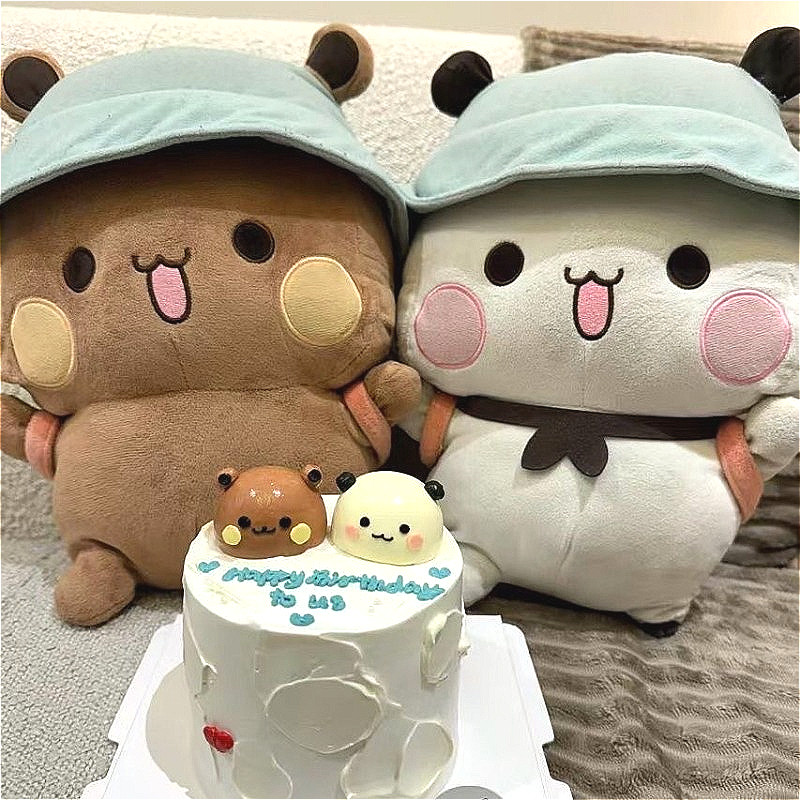 Mới Bubu và Dudu Panda Sang Trọng Hoạt Hình Dễ Thương Gấu Trúc Gấu Búp Bê Kawaii Nhồi Bông Gối Mềm Đ