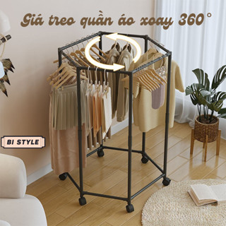  Giá Phơi Đồ Xoay 360 Độ Có Bánh Xe Bistyle Cây Treo Quần Áo Thông Minh Chịu Lực Tốt Tiện Lợi 