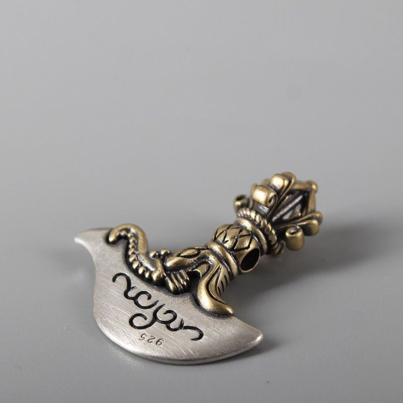 Bạc 925 nguyên chất thủ công Tây Tạng Vajra Axe Back Clo925