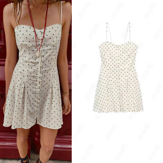 Váy Mini chấm bi pha trộn kiểu dáng mới của Zara mùa hè 0387072