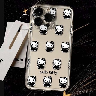Đơn giản Vui nhộn Sáng tạo Quần áo màu đen hello kitty Vỏ điện thoại iPhone Thích hợp cho iPhone 15 14 Pro Max 15 Plus XR Chống sốc 8 Plus XR 7 Plus XS Max 12 13 Pro Max 11 Vỏ silicon Chống bụi Chống sốc 2EXG
