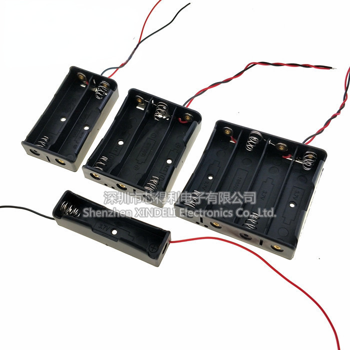 Có Cáp 18650 18650 Hộp Pin Lithium Hộp Pin 1 Phần / 2 Phần / 3 Phần / 4 Phần Tùy Chọn 4 Phần 18650 3