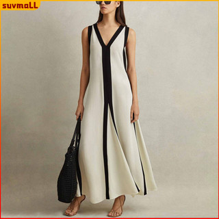 [Su] Đầm nữ nhẹ Váy cắt rộng thông thường Váy Maxi cổ chữ V sang trọng Boho dành cho nữ Váy dài vừa vặn Đôi mặc hoàn hảo cho ngày lễ và du lịch Phong cách Đông Nam