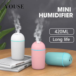 Máy Khuếch Tán Tinh Dầu 420ML Tích Hợp Đèn LED Tiện Dụng USB Dùng Cho Văn Phòng / Phòng Ngủ / Xe Hơi