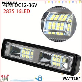 Wttle 1 Cái / 2 Cái Thanh đèn làm việc, Đèn pha LED siêu sáng 2835 16LED, Đèn LED chống thời tiết địa hình IP67 12-36V 48W cho ô tô, xe máy, xe tải