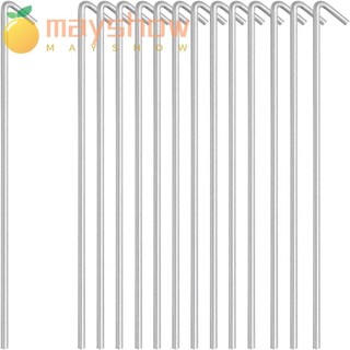 Mayshow 50 Chiếc Cắm Trại Đất Tấm Neo, Mũi nhọn Thép mạ kẽm hạng nặng Chốt lều, Phụ kiện lều Lều Kim loại ngoài trời bền bỉ Chốt lều
