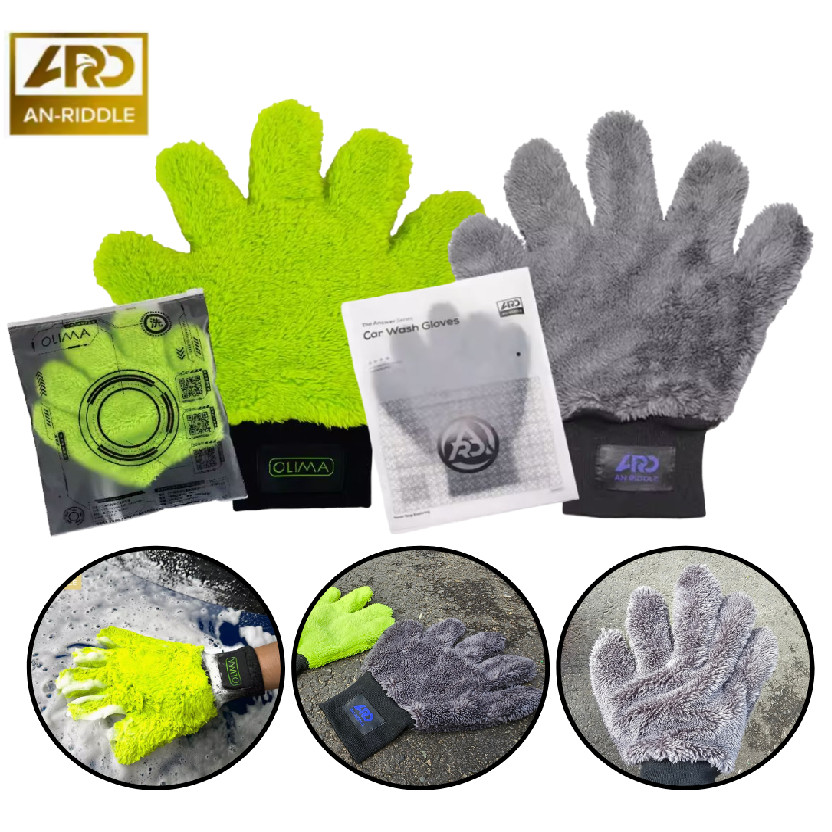 Bao Tay Rửa Xe Xỏ Ngón Lông Cừu An-Riddle OLIMA Mềm Mịn Siêu Thấm Hút