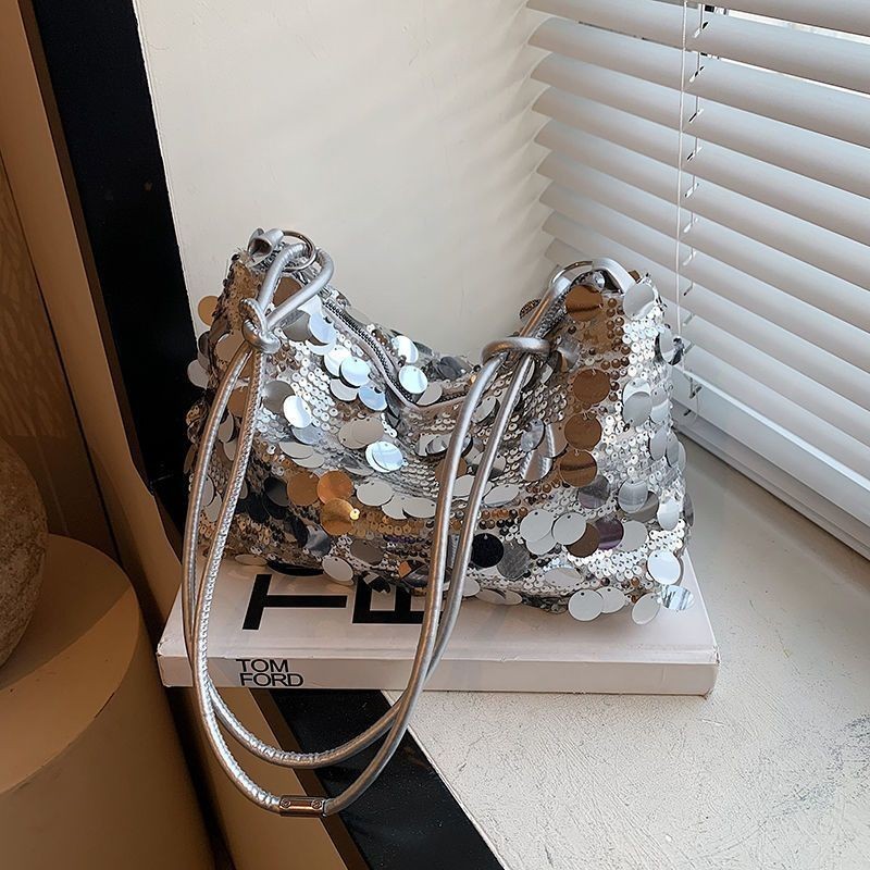 Túi Nhỏ Cao Cấp Nữ 2024 Phong Cách Mới Hợp Thời Trang Đính Kim Sa Lấp Lánh Túi Thời Trang Thiết Kế Thích Hợp Vai Túi Nách❤8.1❤