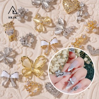 [Hàng mới về] Phụ Kiện Trang Trí Móng Nghệ Thuật Hình Nơ Mắt Mèo 3D Đính Đá Zircon Tinh Xảo