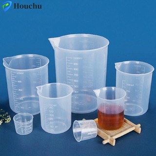 Houchu Cốc Nhẹ 1 Cái Cho Phòng Thí Nghiệm Nhà Bếp Thử Nghiệm Cốc Đo Nhựa Trong Suốt Xếp Chồng