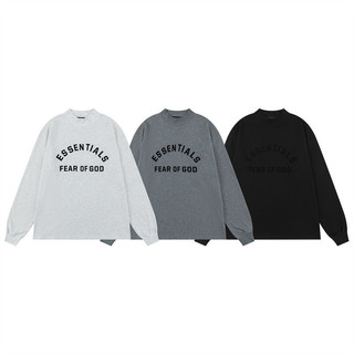 Thời TRANG 3ES25NT Nam Nữ Áo Thun Cotton Thể Thao Cổ Điển Chữ Đen Dài Tay Áo