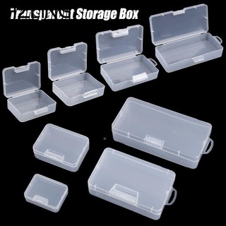 Hộp Đựng Thuốc/Trang Sức Hình Vuông Bằng Nhựa Trong Suốt 4 Kích Thước